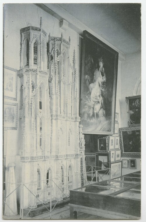 Het museum in het historische stadhuis van Leuven, ca. 1900