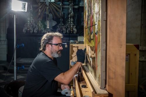 David Lainé restaureert 'De Marteling van de Heilige Erasmus'