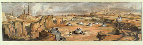 ‘Geonosis Tower, Exterior Environment’, Star Wars: Attack of the Clones (2002), concept art, Erik Tiemens, Courtesy of Lucas Museum of Narrative Art 
