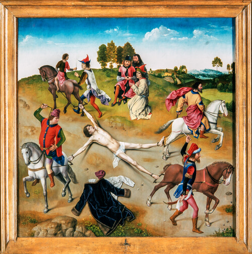 ‘De marteling van de heilige Hippolytus’ (detail), (Atelier van) Dieric Bouts en Hugo van der Goes, ca. 1475 (centraal paneel en rechterluik) en ca. 1479 (linkerluik), Brugge, Sint-Salvatorkathedraal