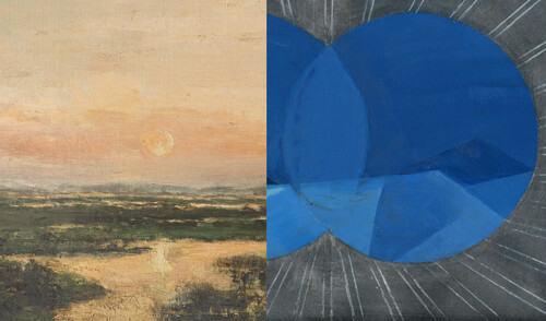 ‘I Sea’, Tina Gillen, 2018, Collectie Vlaamse Gemeenschap bij M Leuven | ‘Moerassen van Genk’ (detail), Rodolphe de Lexhy, 1894, Collectie M Leuven, CC0, foto: M Leuven