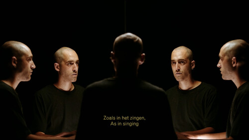 'Zoals in het Zingen, de Stem', Siemen Van Gaubergen, 2022, Cera-collectie bij M Leuven, videostill