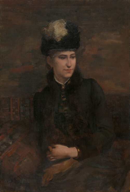 Constantin Meunier (1831-1905), ‘Madame Tiberghien’, Hélène Lemmens (1858-1951), ca. 1884 1900, olieverf op doek, collectie Vlaamse Gemeenschap bij M Leuven