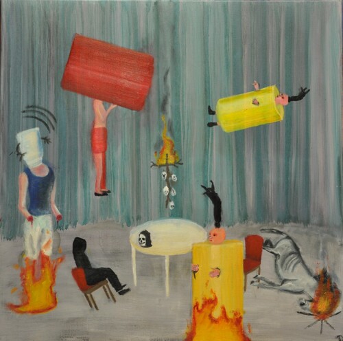 Kunstwerk getiteld 'Hell' van David Dodukalo, te zien in de tentoonstelling OPEN M in M - Museum Leuven