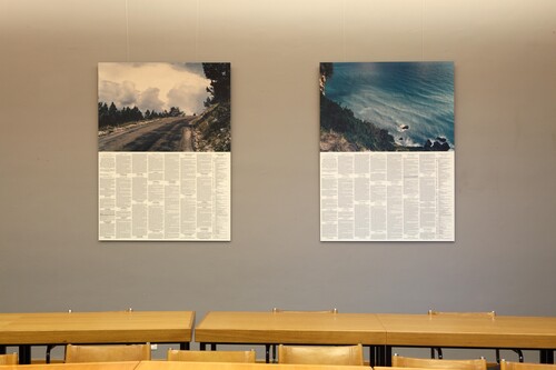 Installatiezicht 'Entre nous quelque chose se passe…' in College De Valk. Foto: Dirk Pauwels