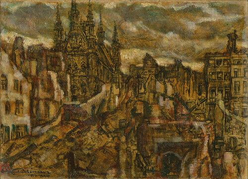Alfred Delaunois, ‘De verwoesting van Leuven in 1914’, 1914