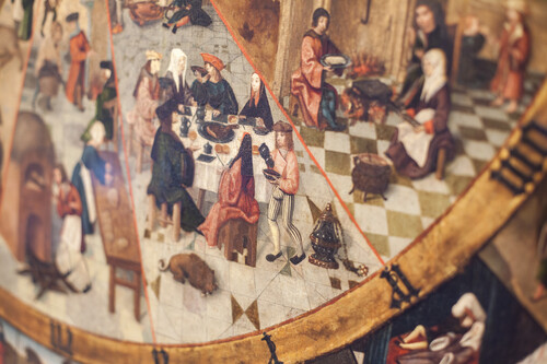 Kalenderwijzerplaat (detail), Onbekend, rond 1500
