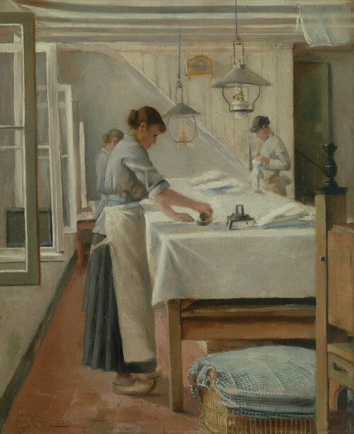 ‘De strijksters’, Karl Meunier, 1884