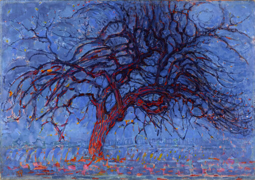 Kunstwerk van Piet Mondriaan, Avond; De rode boom