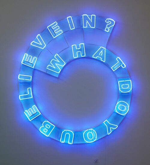 Werk van Kendell Geers in La Boverie, expo Private Views