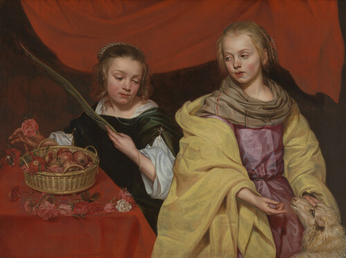 Twee meisjes als de heiligen Agnes en Dorothea, Michaelina Wautier, ca. 1655, collectie KMSKA