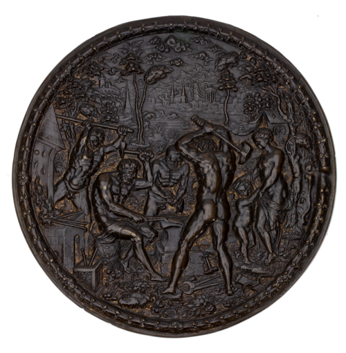 Hans Jamnitzer the Younger after Maarten van Heemskerck, 'The Forge of Vulcan', about 1573, bronze with traces of gilding, Roger Arvid Anderson Collection – 250th Anniversary Gift, 1769¬2019, Hood Museum of Art, 2016.64.55