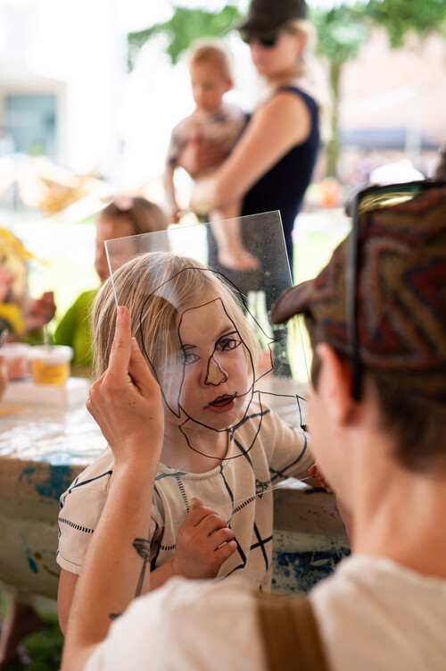 Familieworkshop portret op glas maken