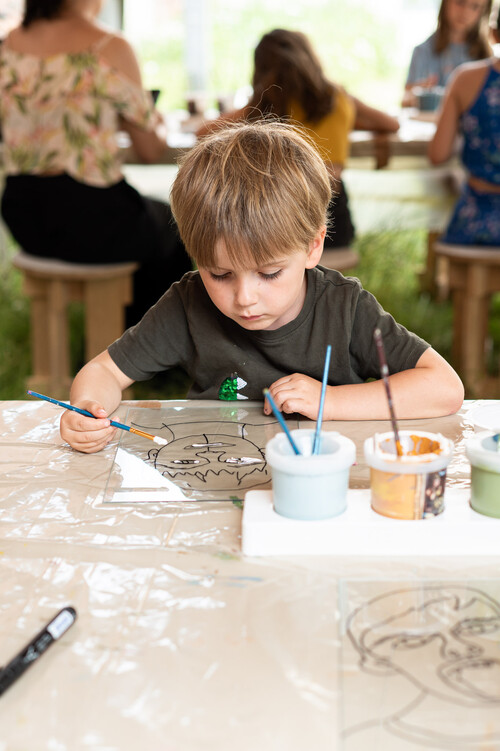 Familieworkshop portret op glas maken