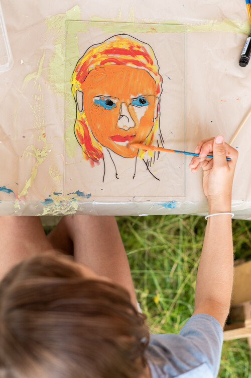 Familieworkshop portret op glas maken