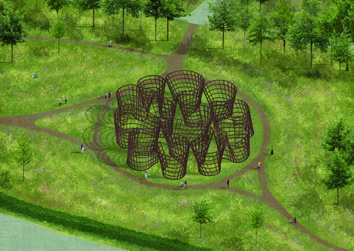 Simulatiebeelden Dwaaltuin Wandering Garden (c) Gijs Van Vaerenbergh