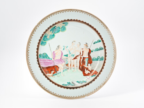 Assiette (grande) avec le Jugement de Pâris, Inconnu, 1735–1796, Collection M Leuven